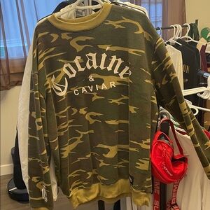Cocaine & Caviar. Camo Green Men's Sweater
